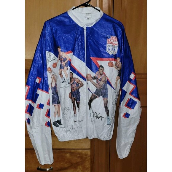 1992 Kelloggs USA Olympic Dream Team Jacket w Cereal Box Adult L Basketball - Picture 1 of 3